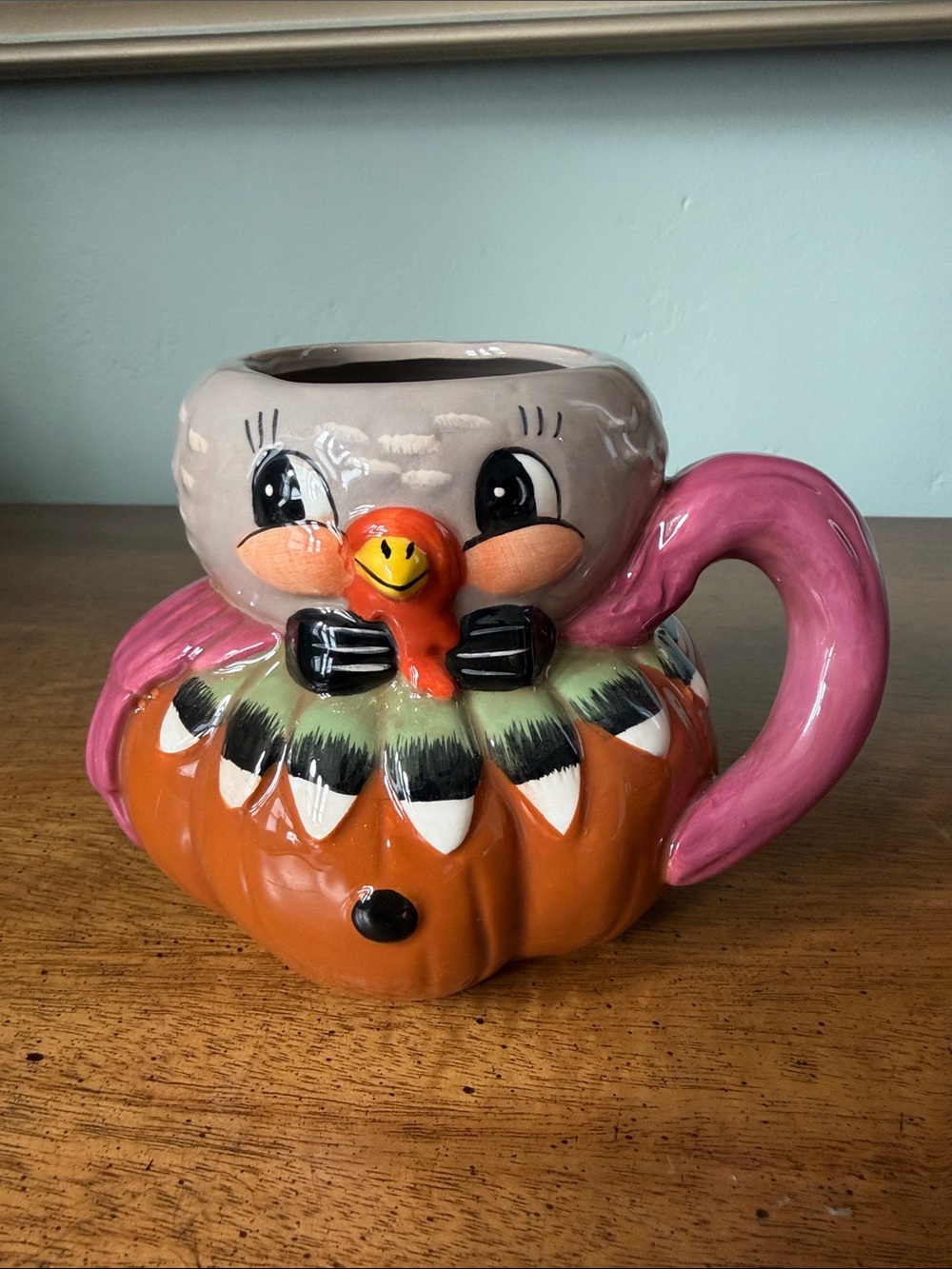 Johanna Parker Thanksgiving Turkey Pumpkin Mug Fall Harvest Vintage stye